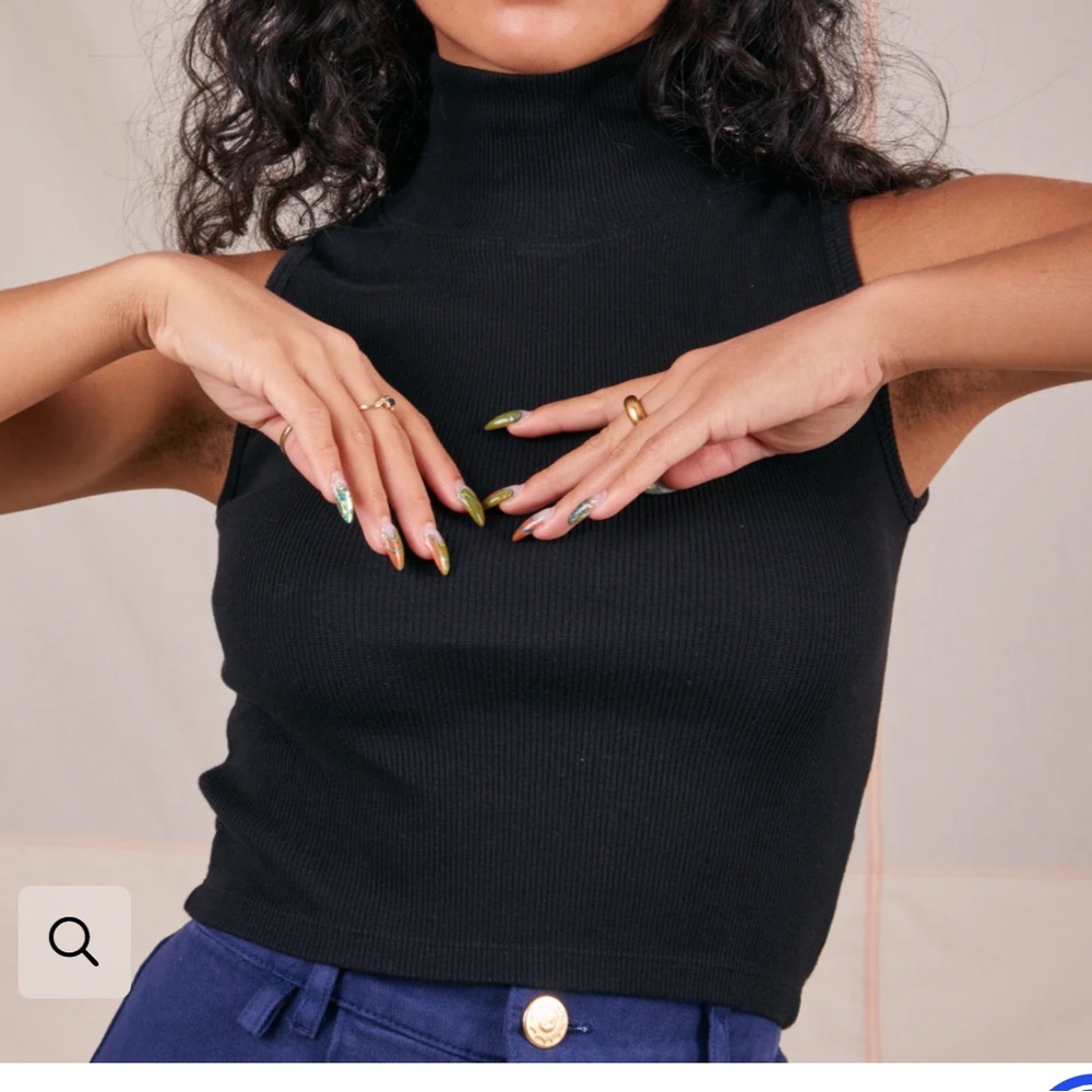 Big bud press ribbed sleeveless turtleneck